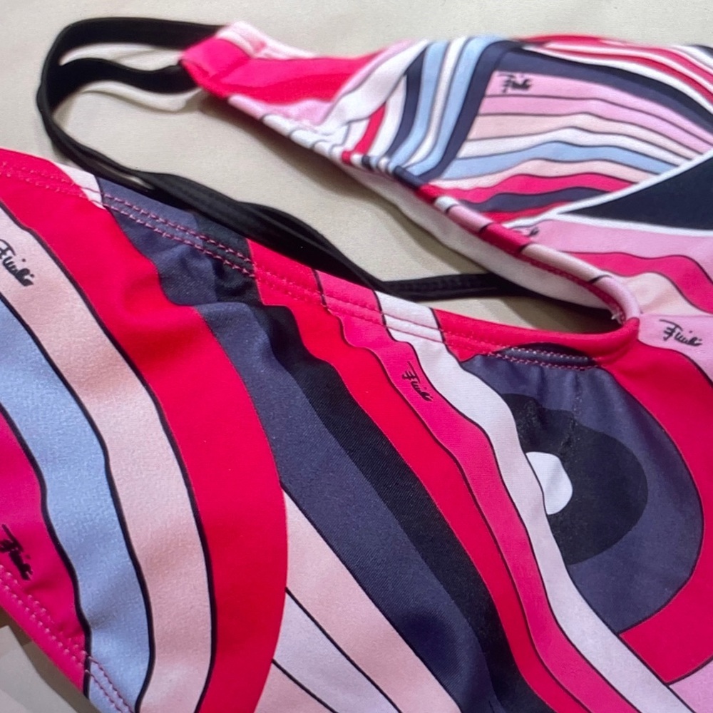 Emilio Pucci Pink Black Multicolor Graphic Print Bodysuit - Picture 9 of 10